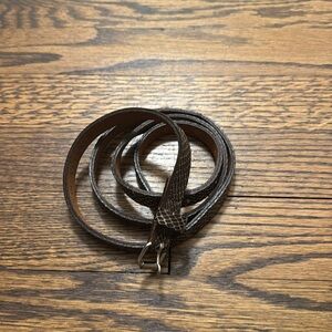 Barney’s NY leather brown snake skin style belt